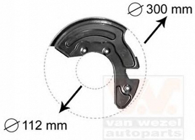 VAN WEZEL 0323372 -  Отражатель, диск тормозного механизма